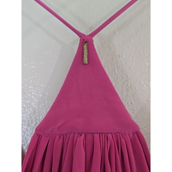 T Bags Los Angeles Womens V-Neck Sleeveless Knot Dress Pink Size Small Misa - Picture 7 of 12